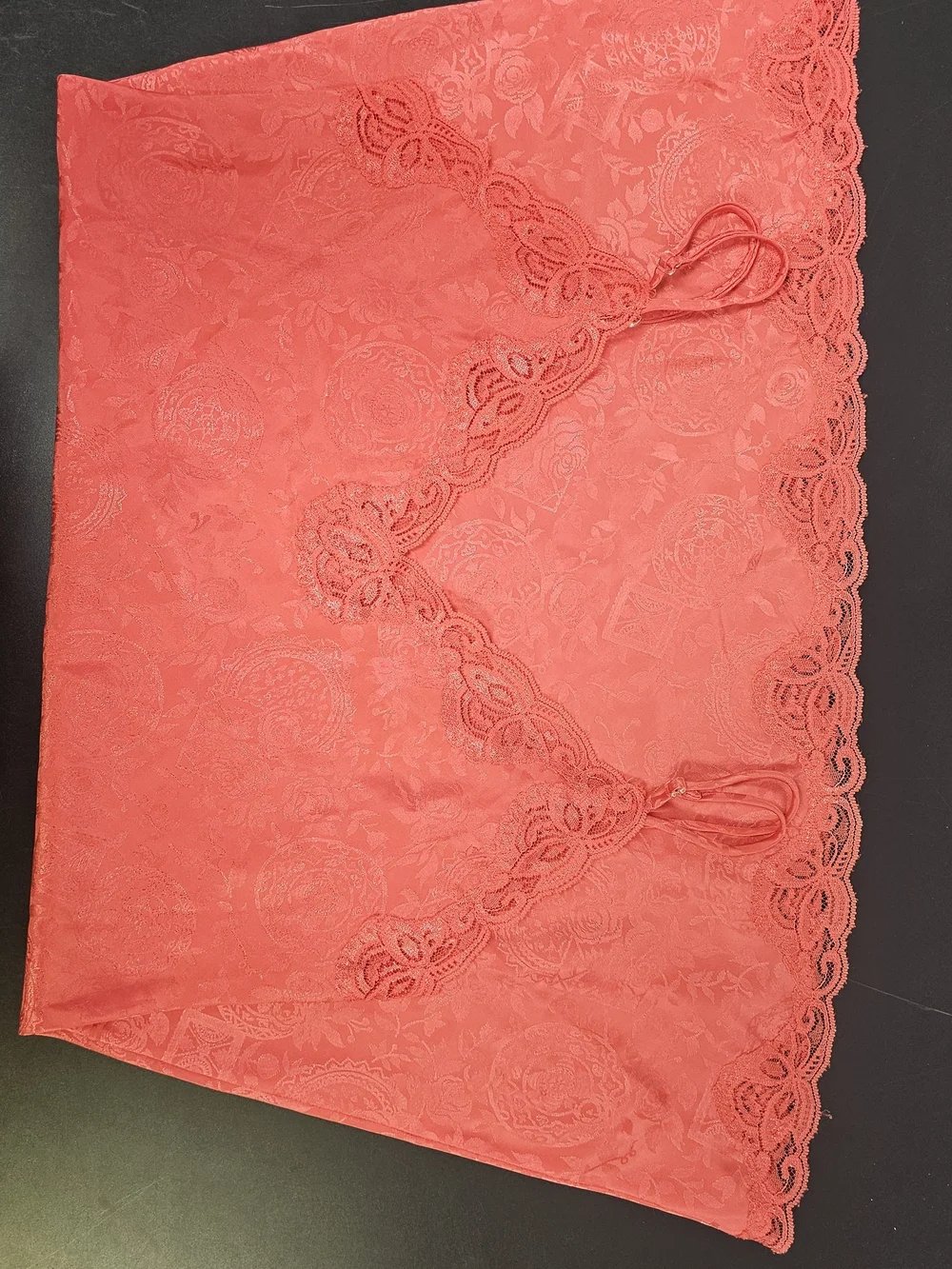 Victoria's Secret Coral-Red Lace Chemise